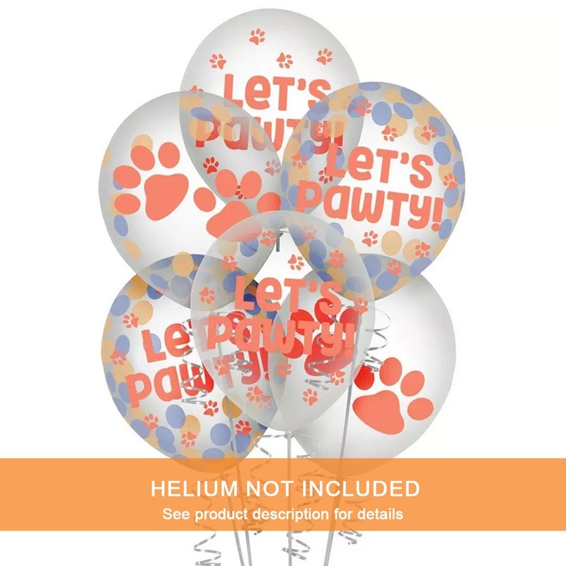 12" Pawsome Party Confetti Latex Balloon Pack | 6 ct