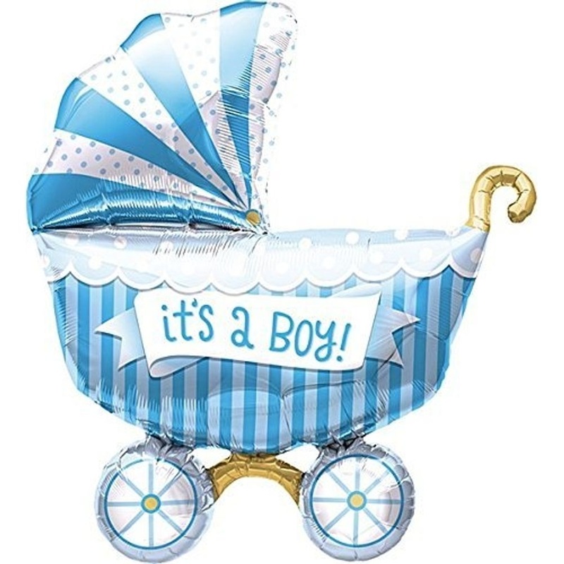 14" Air-Filled Balloon - Baby Carriage It's a Boy