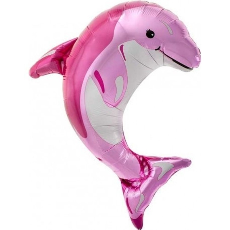 14" Air-Filled Balloon - Pink Dollphine