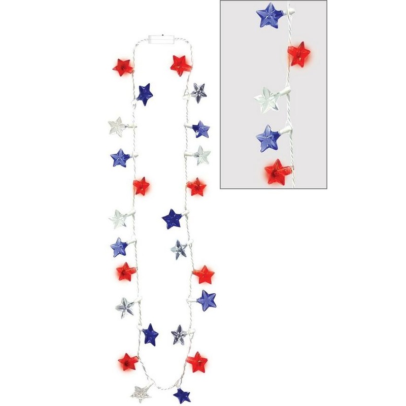 4th of July LED Star Necklace 33" | 1ct