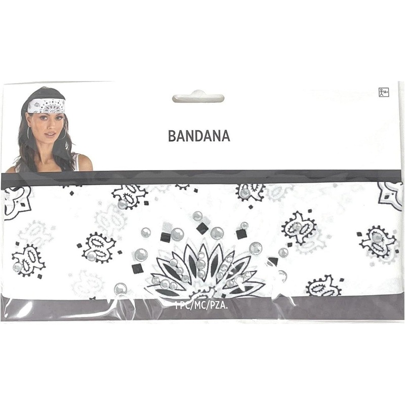 90s Bedazzled White Bandana | 1 ct