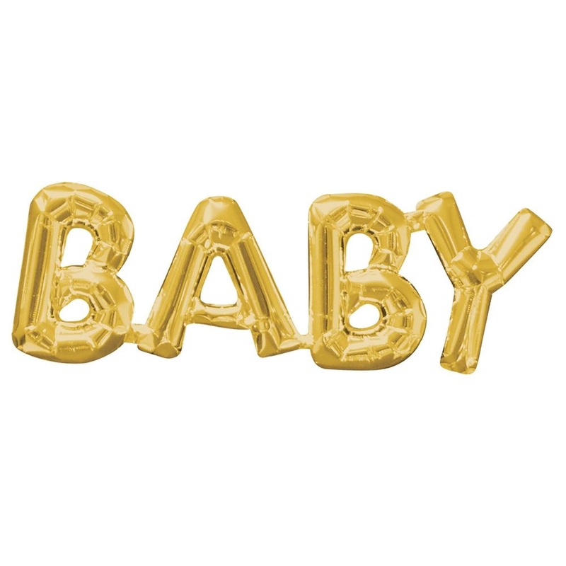 Balloon AirFilled Phrase "Baby" Gold