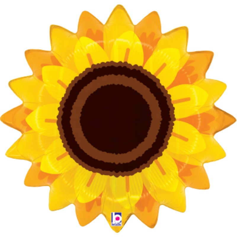 Betallic Autumn Sunflower 22 inch Shaped Foil Balloon Packaged 1ct