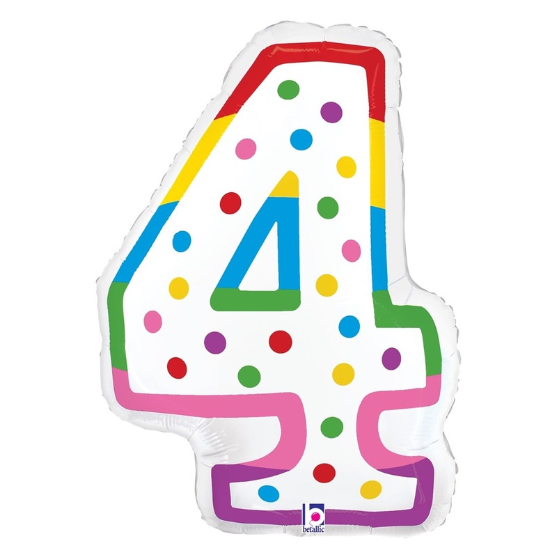 Betallic Birthday Candle 4 24 inch Foil Balloon Packaged