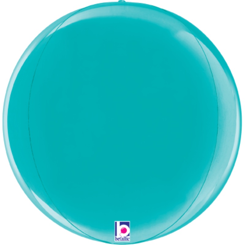 Betallic Dimensionals Robin's Egg Blue Globe 15 inch Multi-Sided Shaped Foil Balloon Packaged 1ct