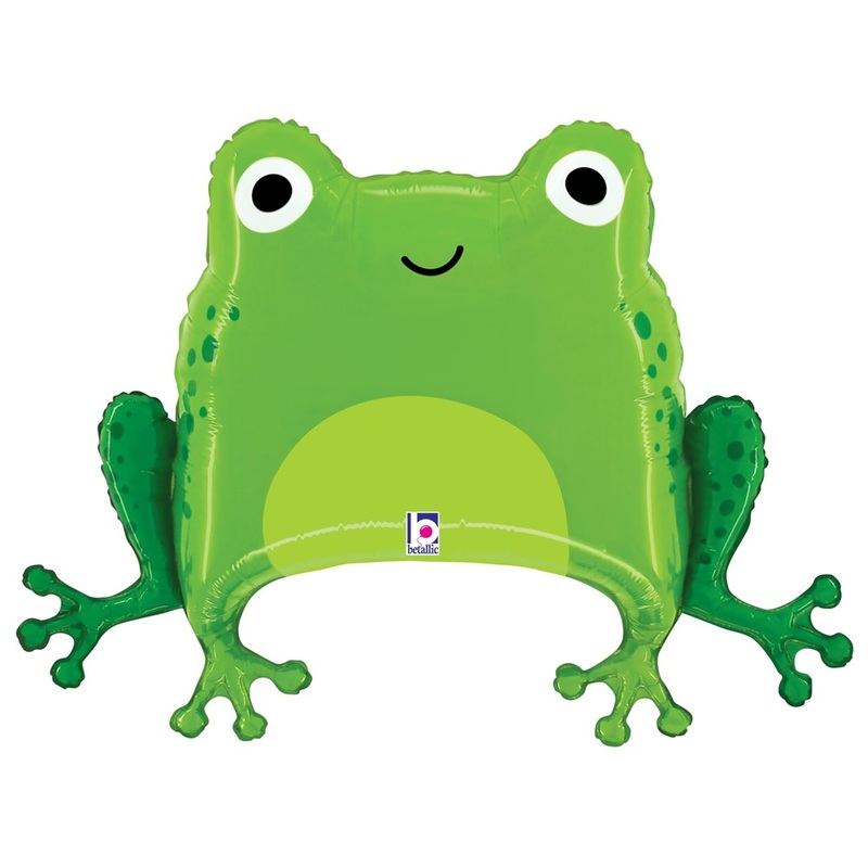 Betallic Green Frog 28 inch Foil Balloon Packaged