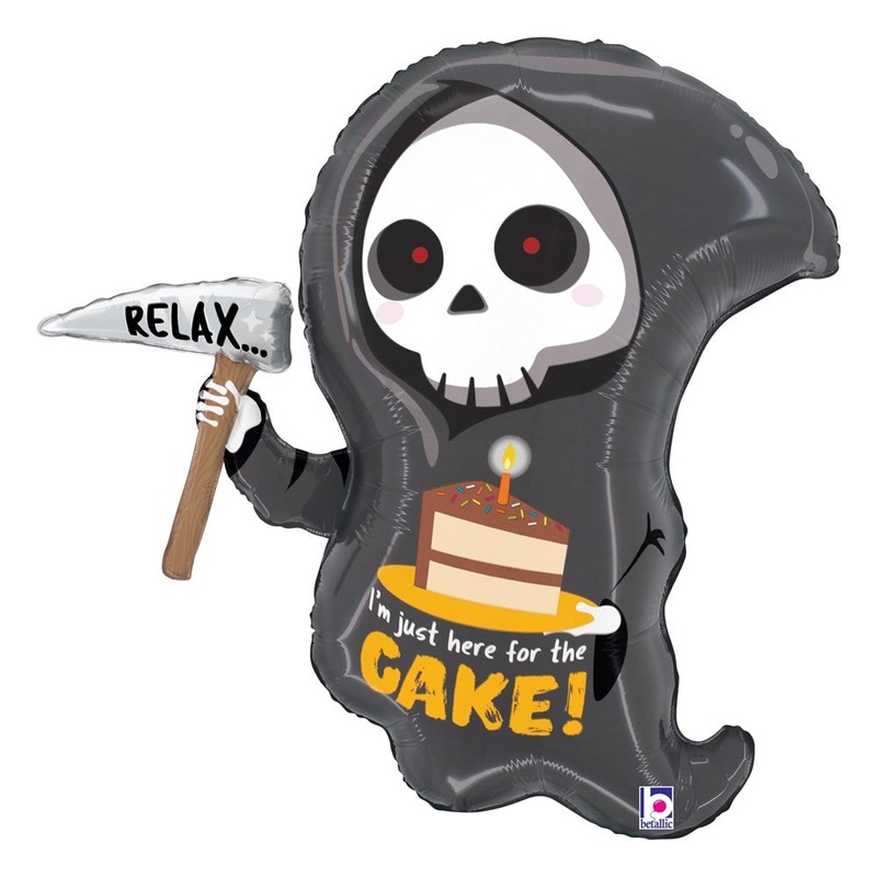 Betallic Grim Reaper Birthday Cake 25 inch Foil Balloon Packaged