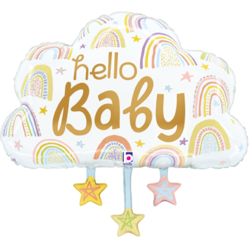 Betallic Hello Baby Cloud 28 inch Shaped Foil Balloon Packaged 1ct