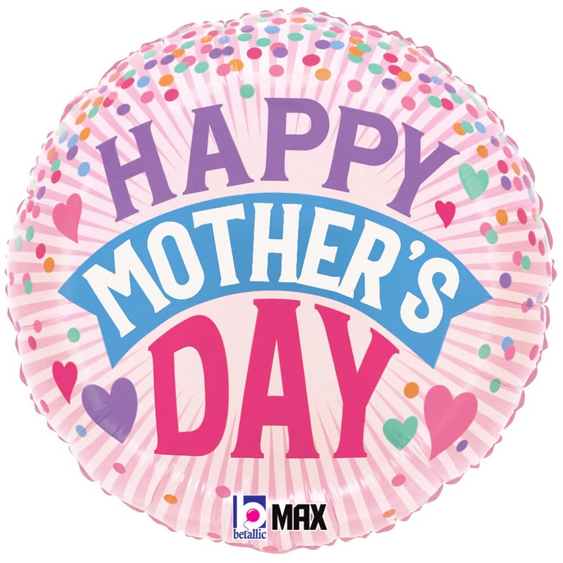 Betallic Mother's Day Sweet Hearts 18 inch MAX Float 40 Percent Recycled Round Balloon 1ct