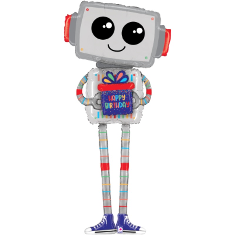 Betallic Special Delivery Robot 62 inch Shaped Foil Balloon Packaged(bottom air-filled) 1ct