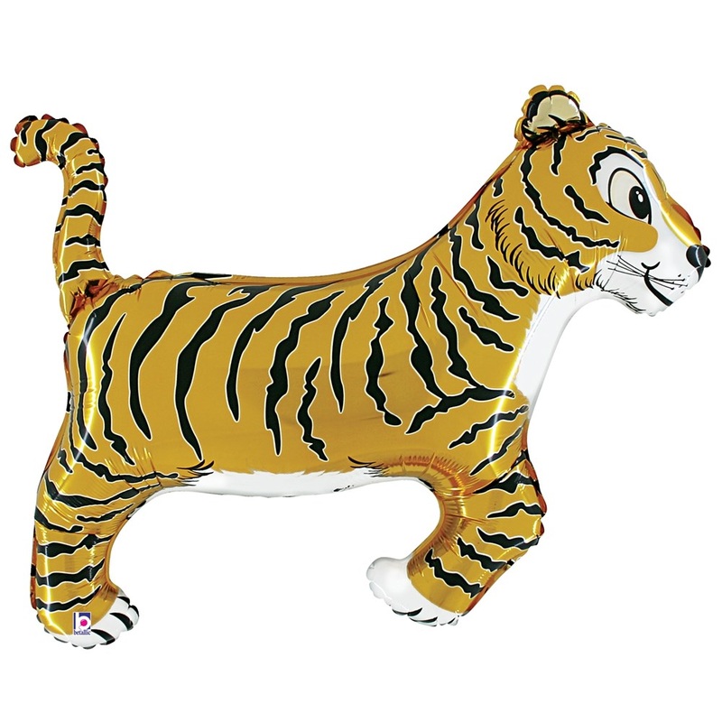 Betallic Tiger 34 inch Shaped Foil Balloon Packaged 1ct