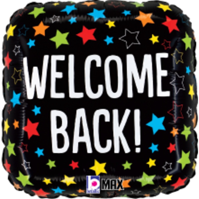 Betallic Welcome Back 18 inch MAX Float Round Square Balloon Packaged 1ct