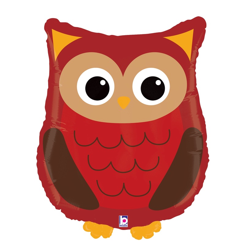 Betallic Woodland Owl 23 inch Shaped Foil Balloon Packaged 1ct