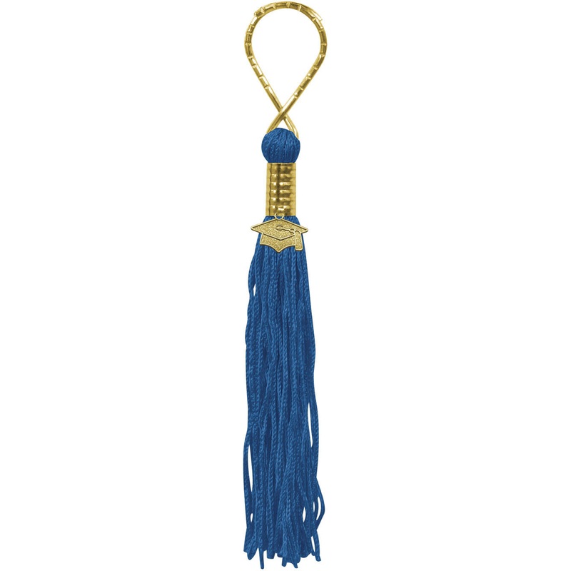 Blue Tasseled Key Chain