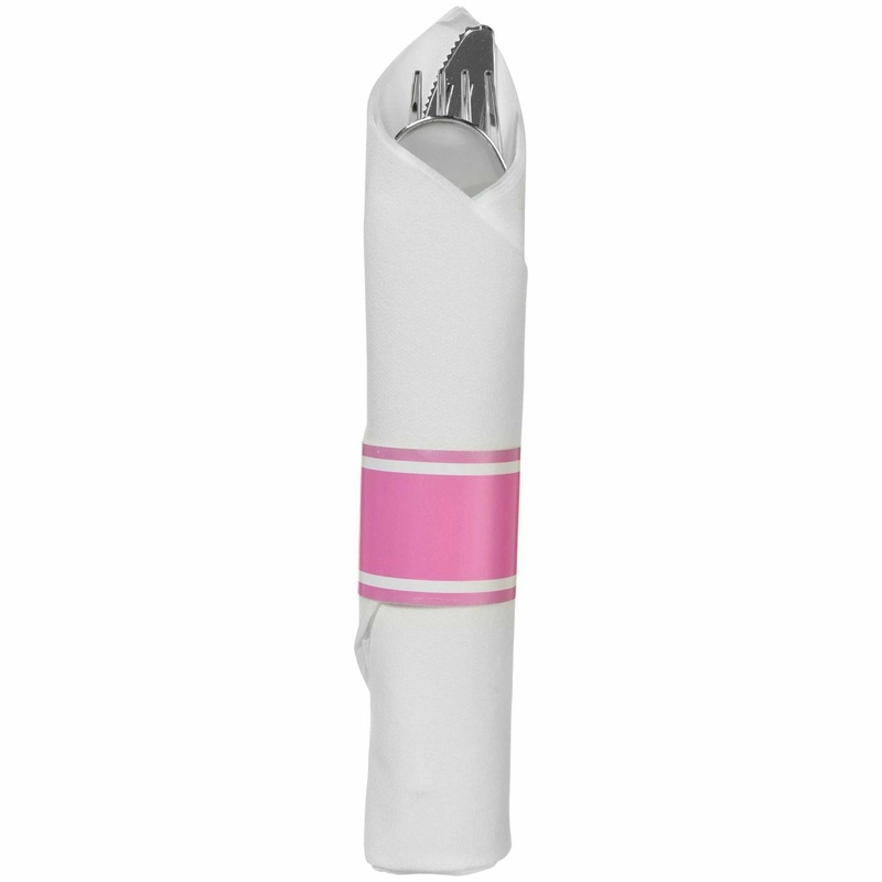 Bright Pink - Premium Rolled Cutlery