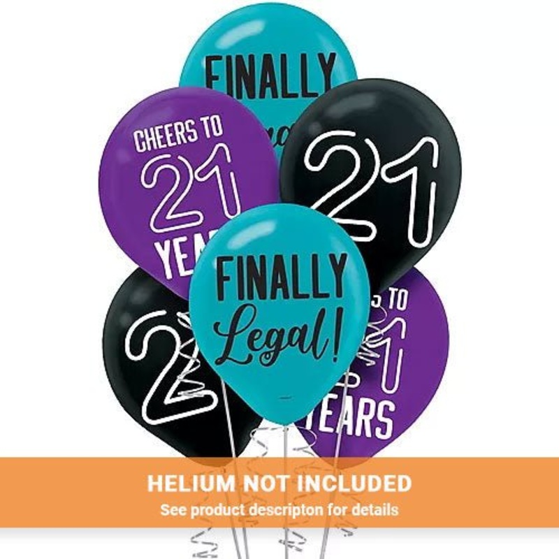 Finally 21 Latex Balloon Pack | 15 ct