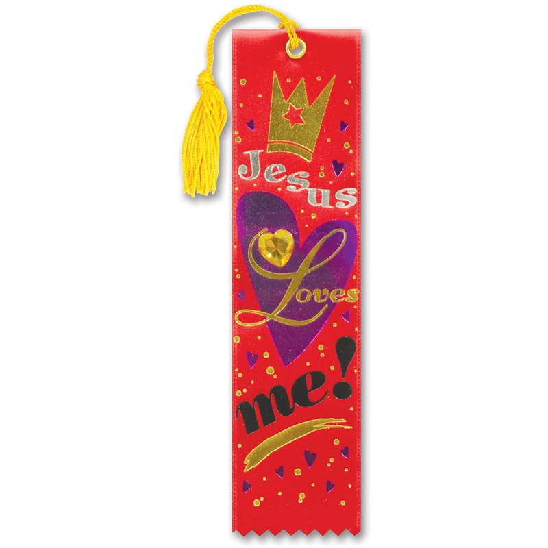 Jesus Loves Me! Jeweled Bookmark Ribbon