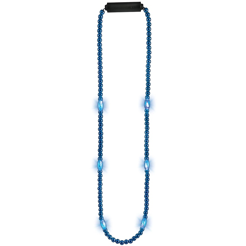 Light-Up LED Blue Bead Necklace 34" | 1 ct