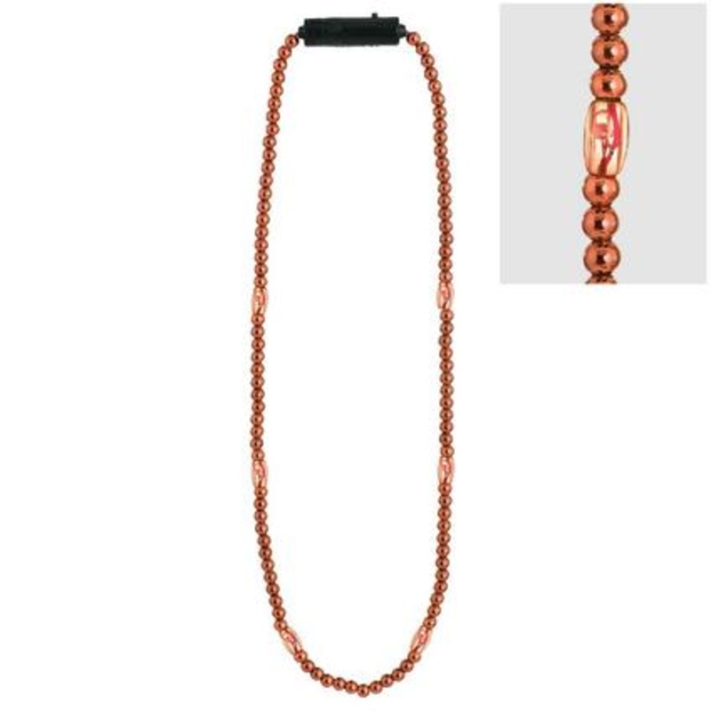 Light-Up LED Orange Bead Necklace 34" | 1 ct