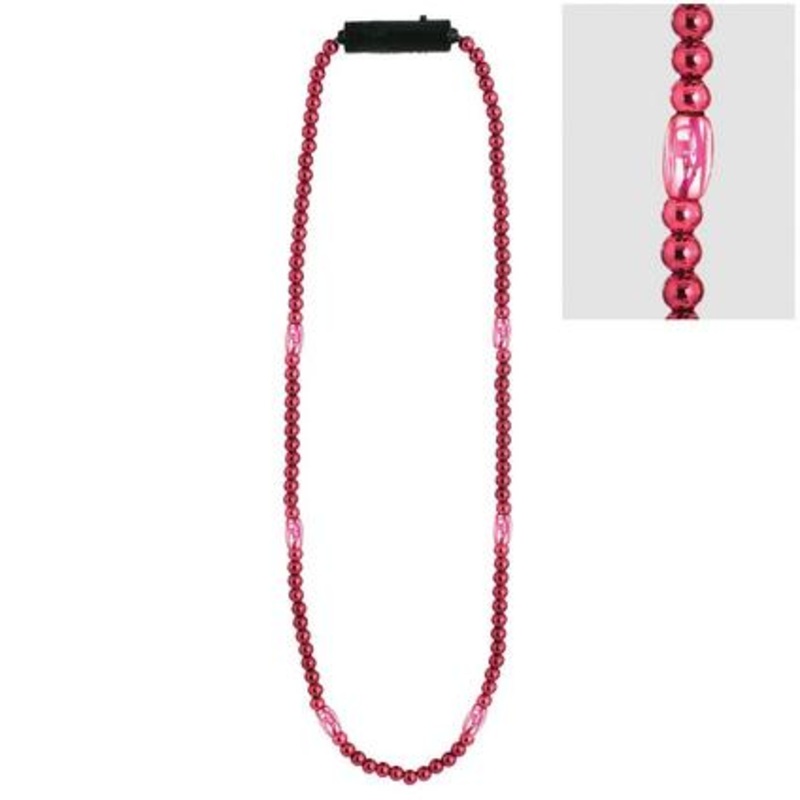 Light-Up LED Red Bead Necklace 34" | 1 ct