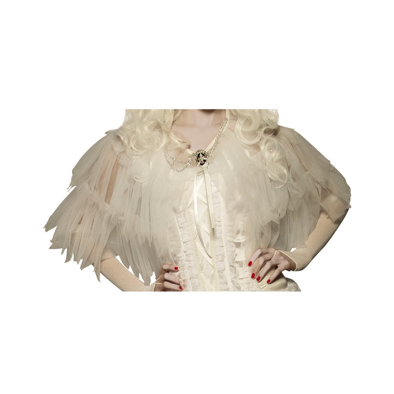 White Good Witch Ruffled Sheer Capelet