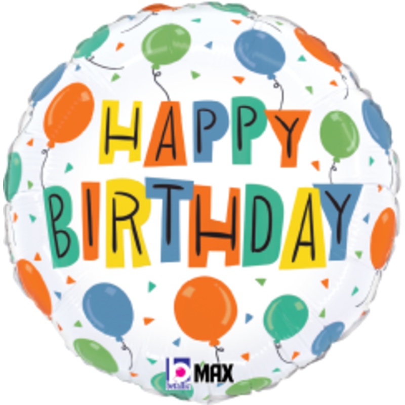 Betallic Birthday Party Balloons 18 inch MAX Float Packaged 1ct