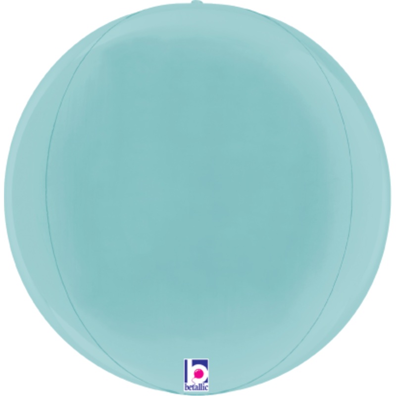 Betallic Dimensionals Pastel Blue Globe 15 inch Multi-Sided Shaped Foil Balloon Packaged 1ct