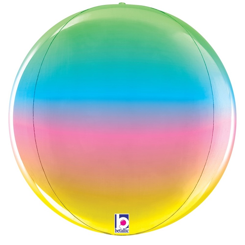 Betallic Dimensionals Rainbow Globe 11 inch Multi-Sided Shaped Foil Balloon Packaged 1ct