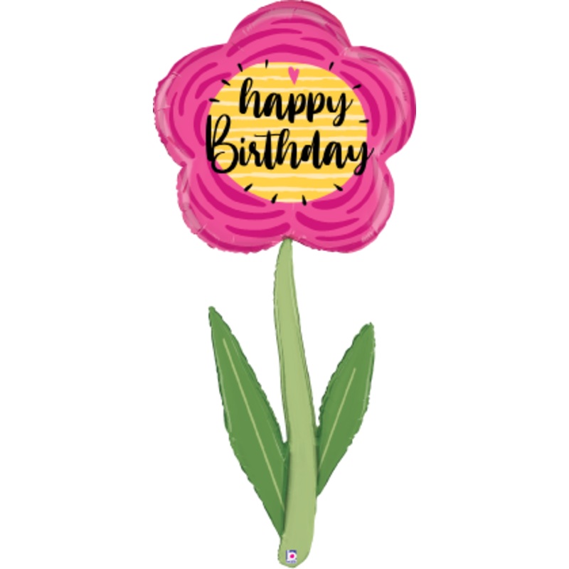 Betallic Fresh Pick Birthday Flower 60 inch Shaped Foil Balloon Packaged(bottom air-filled) 1ct