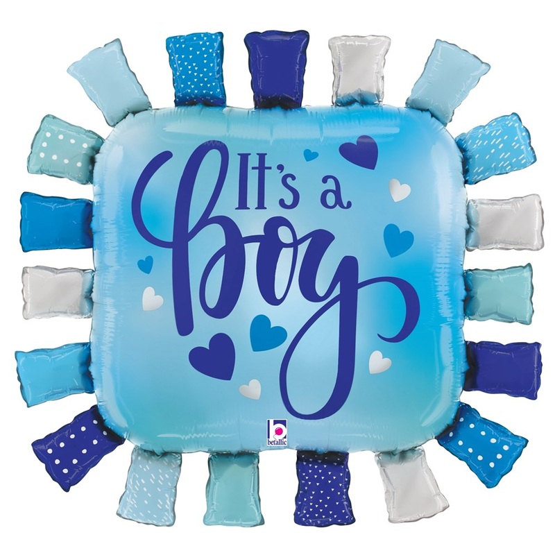 Betallic Its a Boy Taggie Square 34 inch Foil Balloon Packaged
