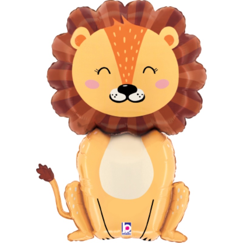 Betallic Jungle Lion 32 inch Shaped Foil Balloon Packaged 1ct
