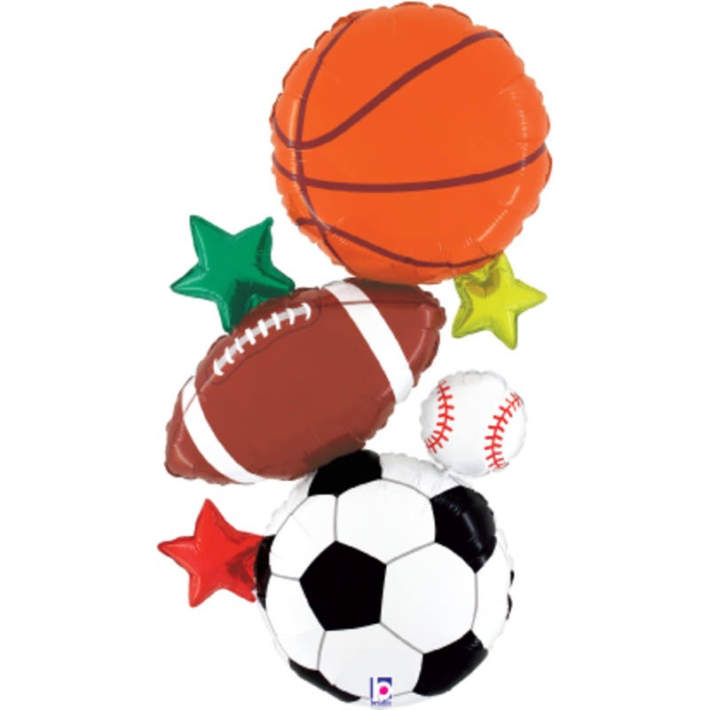 Betallic Multi-Sports Stacker 37 inch Shaped Foil Balloon Packaged 1ct