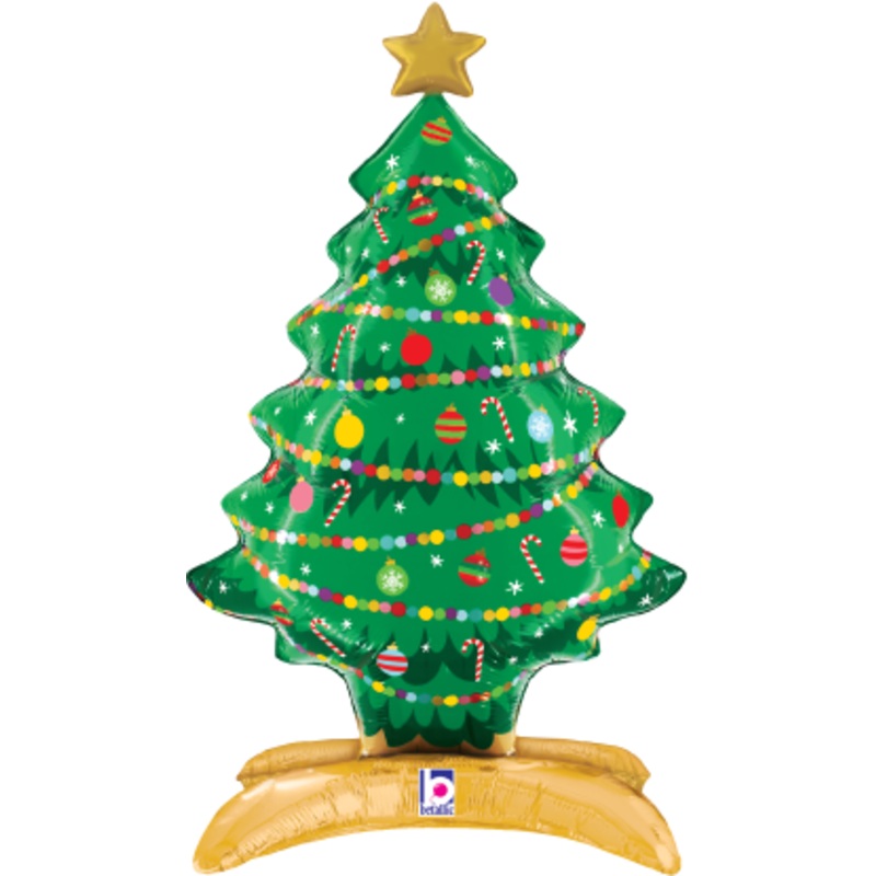 Betallic Standups Christmas Tree 31 inch Air Filled Foil Shape packed w/straw 1ct