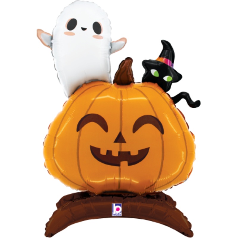 Betallic Standups Jack-O-Lantern 30inch Air Filled with straw Foil Balloon