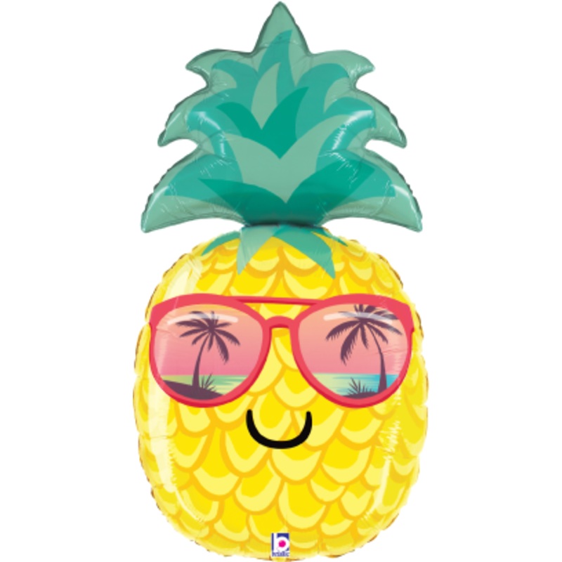 Betallic Summer Pineapple 30 inch Shaped Foil Balloon Packaged 1ct