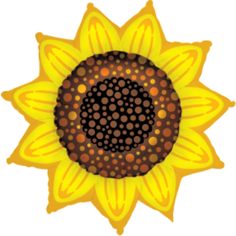 Betallic Sunflower Shape 35 inch Shaped Foil Balloon Packaged 1ct