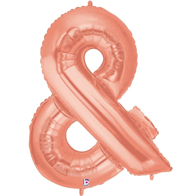 Betallic Symbol & Rose Gold 34 inch Shaped Foil Balloon Packaged 1ct