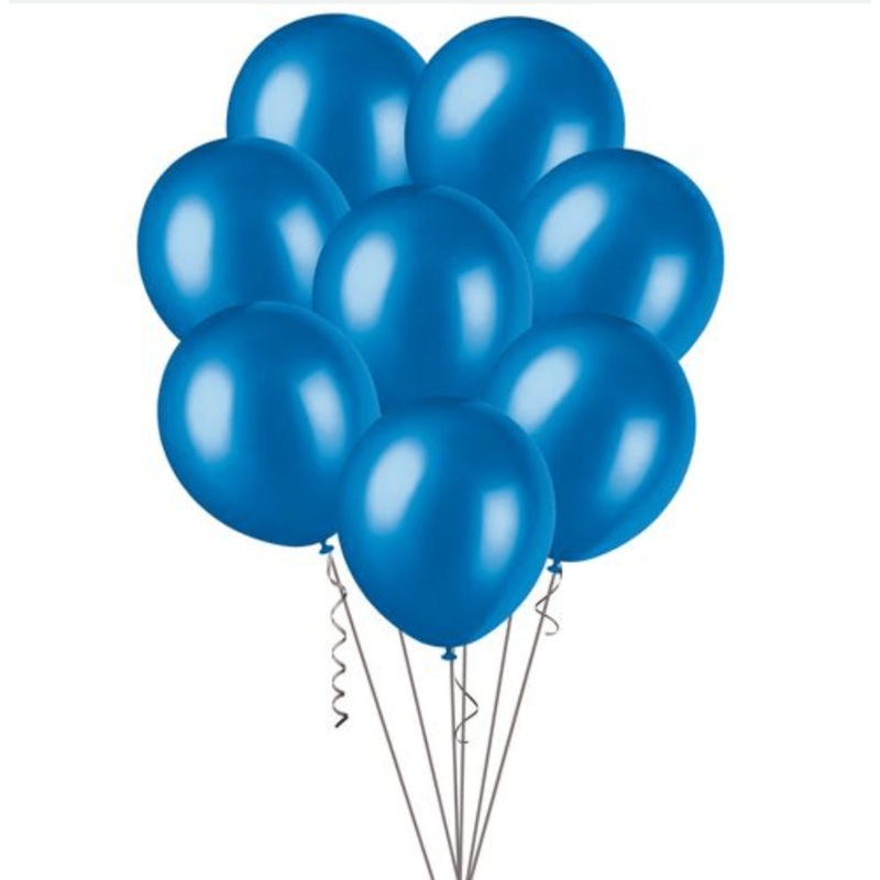 Blue Metallic Balloons 30cm (Pack of 100)