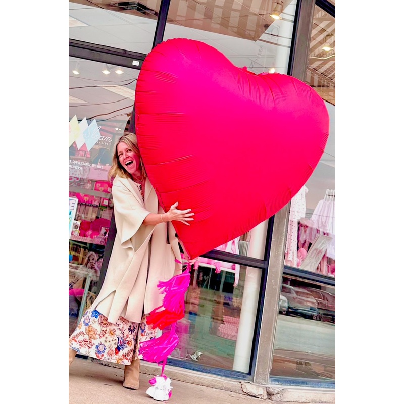 Giant Pink Heart Balloon - Air-filled