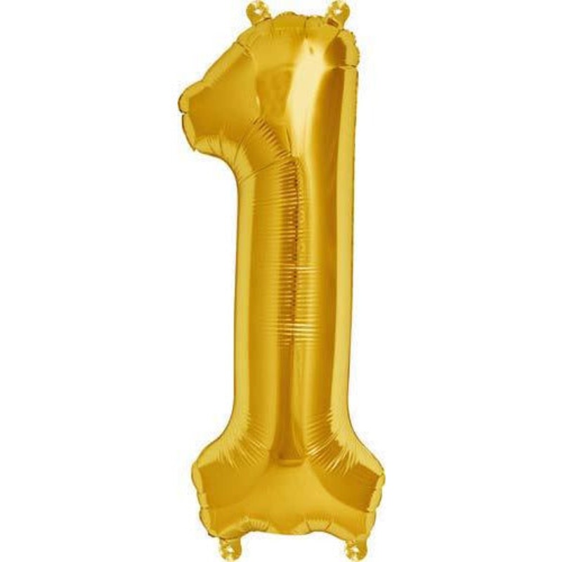 Gold Number 1 Air Filled Balloons