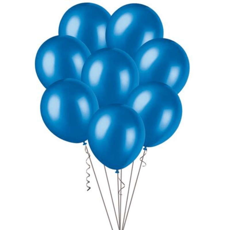 Blue Metallic Balloons 30cm (Pack of 25)