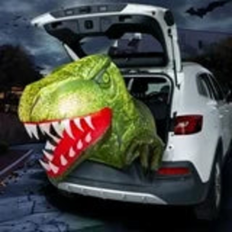 Joyfy 3.6 FT Halloween Inflatable Animated Dinosaur Decoration,Trunk or Treat Car Decorations Kit Dinosaur with Built-in LED Light for Halloween Party Indoor,Outdoor,Yard,Garden Decor