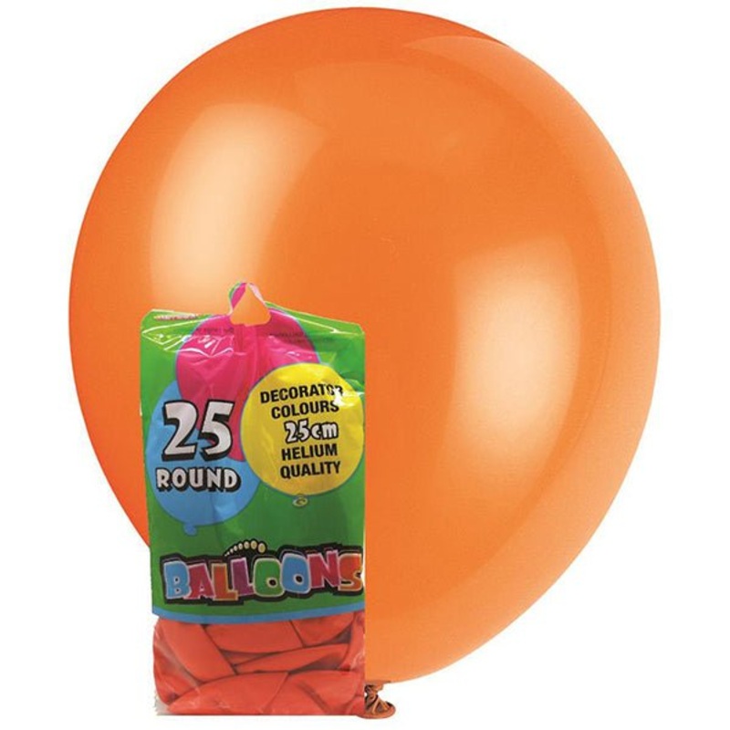 Pumpkin Orange Decorator Balloons 25cm (Pack of 25)