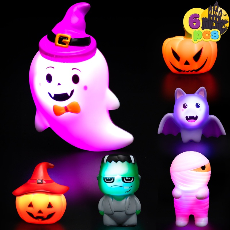Syncfun 6 Pcs Halloween Bath Toys,Light Up Bathtub Toys Led Halloween Toys for Baby Toddler Kids,Halloween Toys for Treat Bags