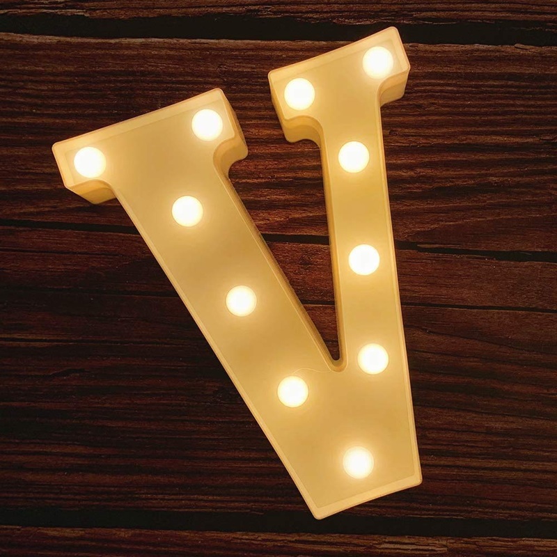 V Letter Light, Marquee Alphabet Light Letters for Room Decor Lights, Led Letters Alphabet for Decoration, Letter Lights for Birthday