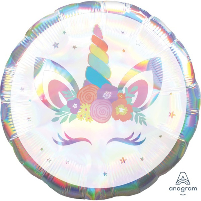 Anagram 18" Unicorn Holographic Balloon (Packaged)