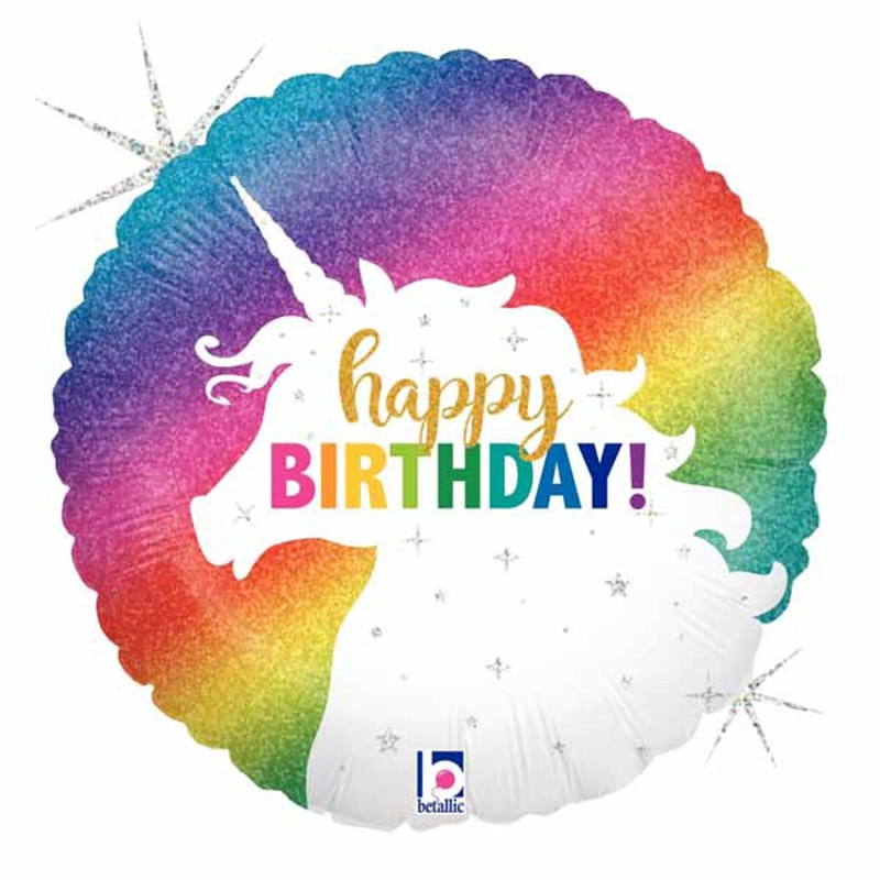 Enchanting Glitter Magic 18" Unicorn Birthday Balloon Package (10/Pk)