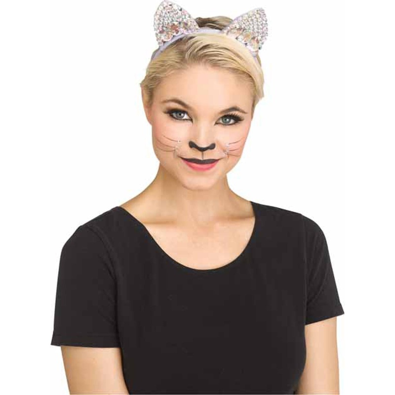 Grey Jeweled Cat Ears