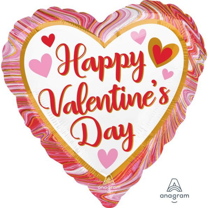 Marbled Hvd 18" Hrt Balloon - Hx S40 Pkg