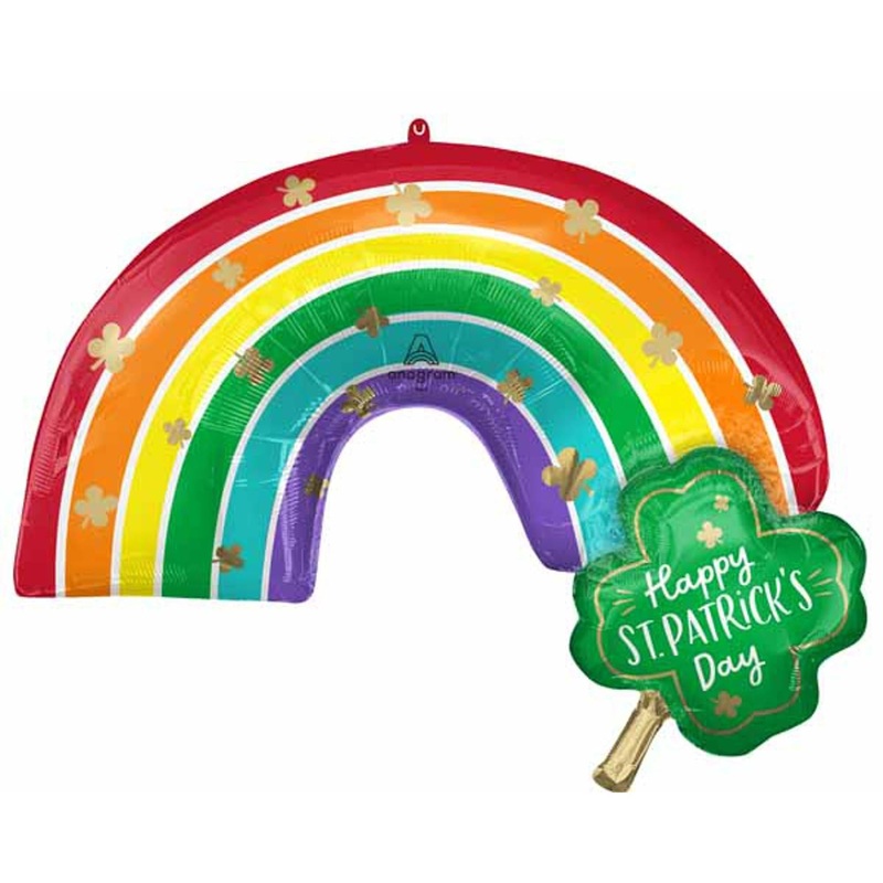 St. Patricks Day Rainbow Balloon - 33 Inch Shape (3/Pack)